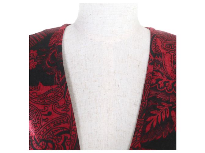 Cardigã de lã e seda LEONARD FASHION Preto Vermelho - vista 4