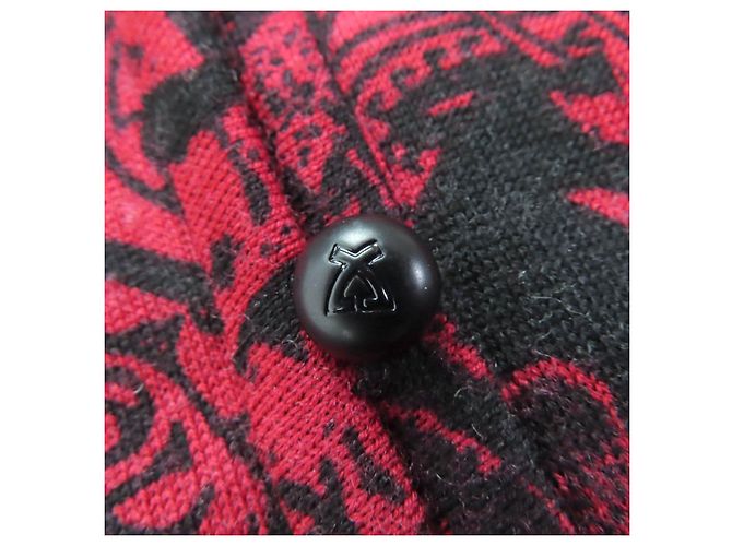 Cardigã de lã e seda LEONARD FASHION Preto Vermelho - vista 6