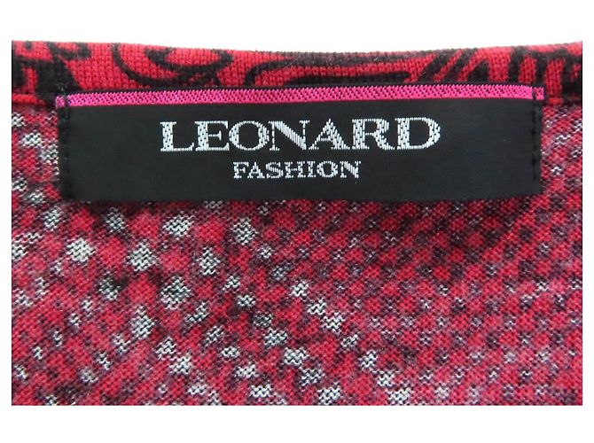 Cardigã de lã e seda LEONARD FASHION Preto Vermelho - vista 7