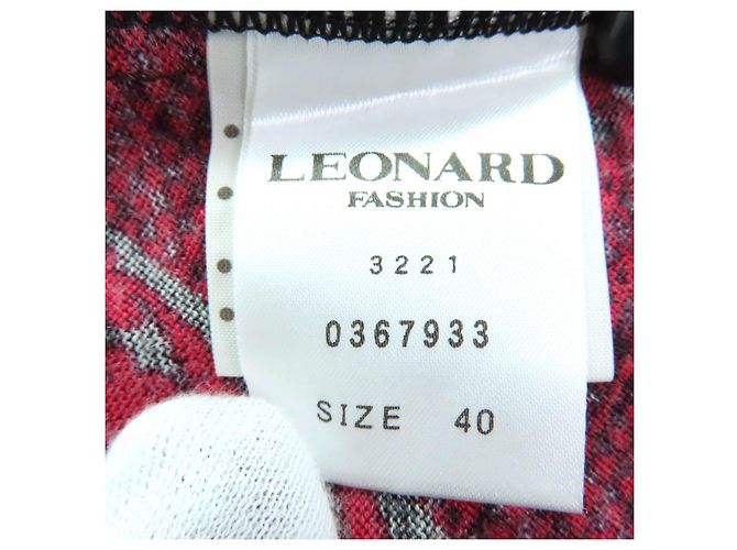 Cardigã de lã e seda LEONARD FASHION Preto Vermelho - vista 8