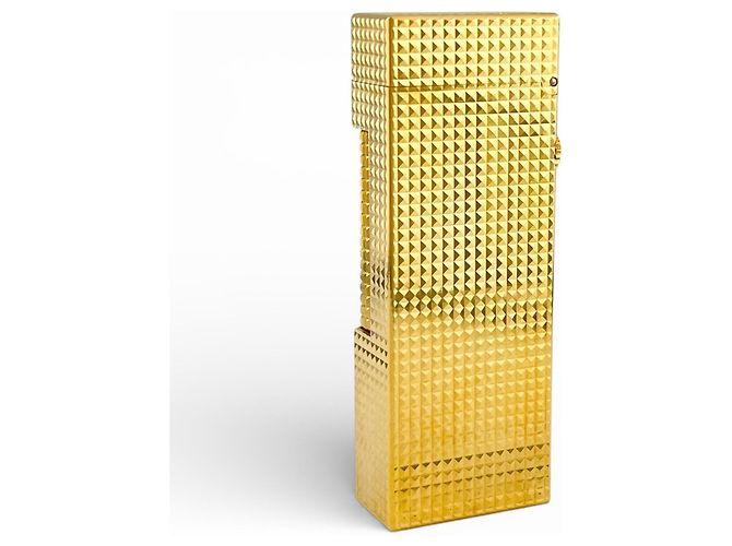 Alfred Dunhill Isqueiro Roller Dunhill com padrão de diamante quadrado Dourado - vista 3