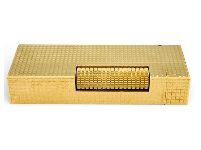 Alfred Dunhill Isqueiro Roller Dunhill com padrão de diamante quadrado Dourado - vista 4