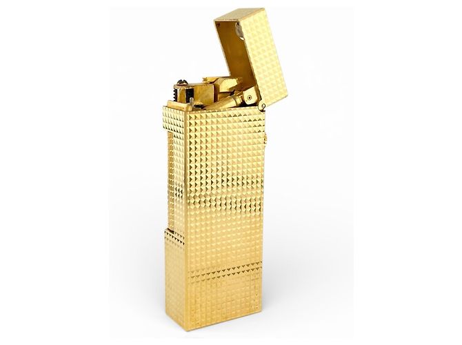 Alfred Dunhill Isqueiro Roller Dunhill com padrão de diamante quadrado Dourado - vista 6