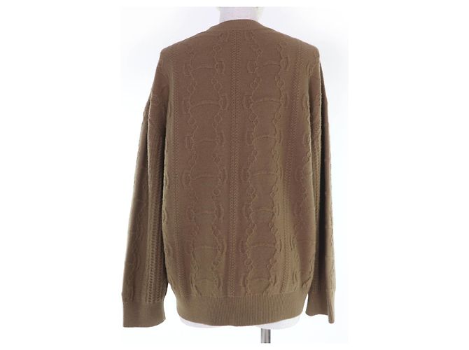 Hermès Chaine d'Ancre38 Virgin Wool Cashmere Knitwear Castaño - vista 3