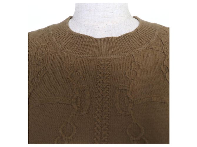 Hermès Chaine d'Ancre38 Virgin Wool Cashmere Knitwear Castaño - vista 4