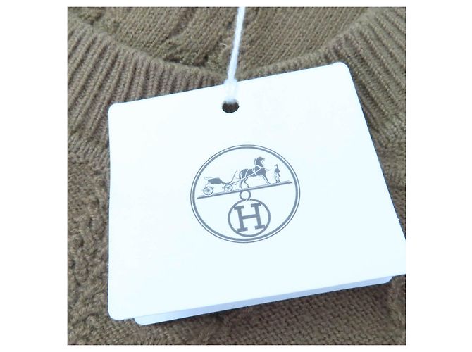 Hermès Chaine d'Ancre38 Virgin Wool Cashmere Knitwear Castaño - vista 7