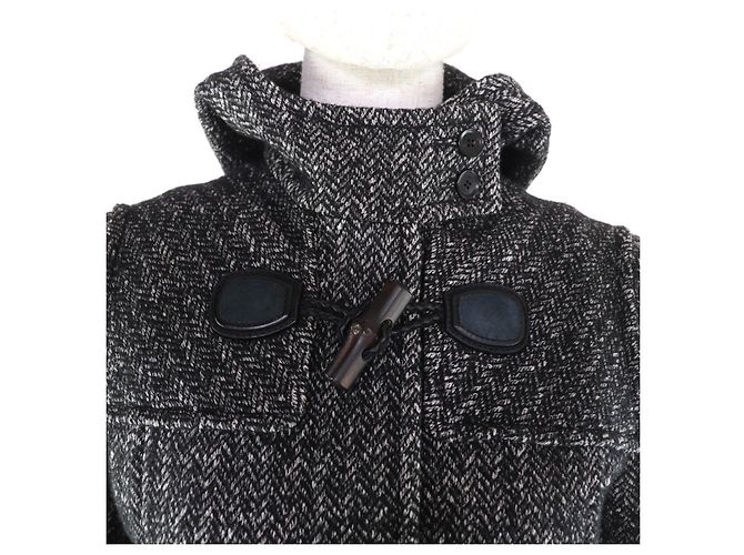 Abrigo Duffel Gucci de lana y algodón Negro Blanco - vista 4