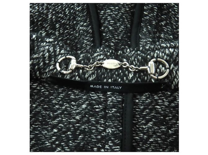 Abrigo Duffel Gucci de lana y algodón Negro Blanco - vista 7