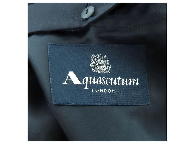 Abrigo Aquascutum de algodón y poliéster Azul Azul marino - vista 7