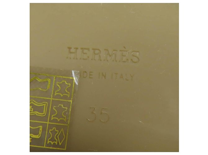 Mocassini in camoscio Hermès Faubourg H logo Metal Beige - vista 11