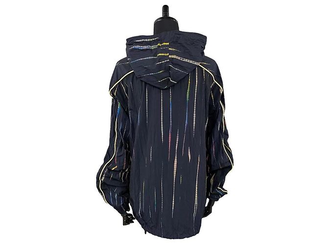 Yves Saint Laurent Giacca in nylon a righe Saint Laurent Paris Nero - vista 2