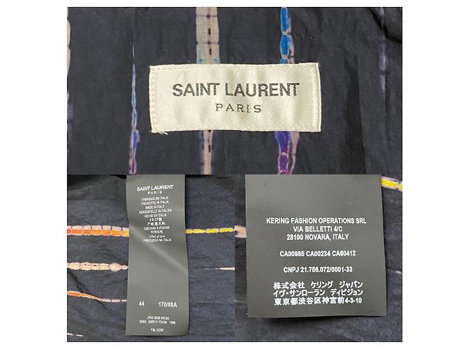 Yves Saint Laurent Giacca in nylon a righe Saint Laurent Paris Nero - vista 6