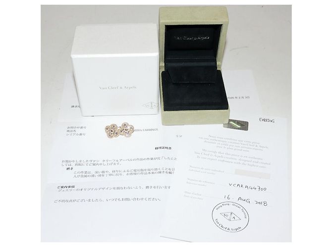 Orecchini Van Cleef & Arpels Vintage Alhambra Au750 Diamanti D'oro - vista 3