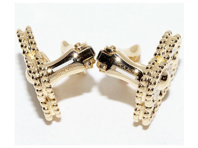 Orecchini Van Cleef & Arpels Vintage Alhambra Au750 Diamanti D'oro - vista 5