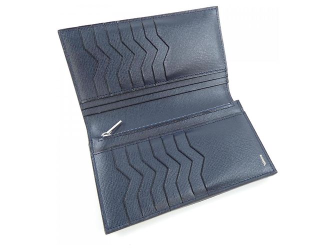 Valextra Long Wallet Blau Leder Marineblau - Ansicht 4