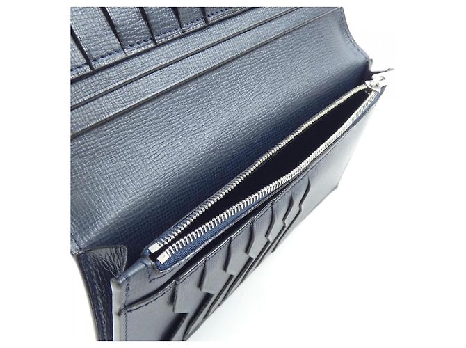 Valextra Long Wallet Blau Leder Marineblau - Ansicht 5