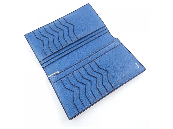 Cartera larga de piel Valextra Azul - vista 4