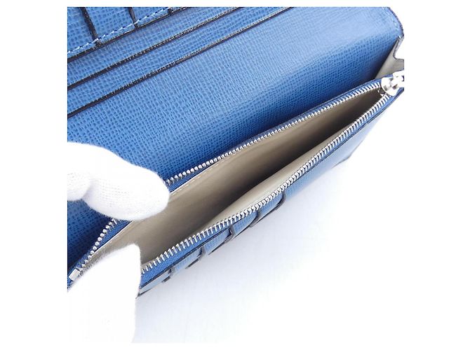 Cartera larga de piel Valextra Azul - vista 5