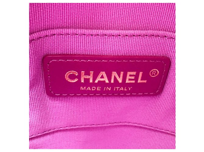 Borsa a tracolla Chanel in tweed rosa - vista 12