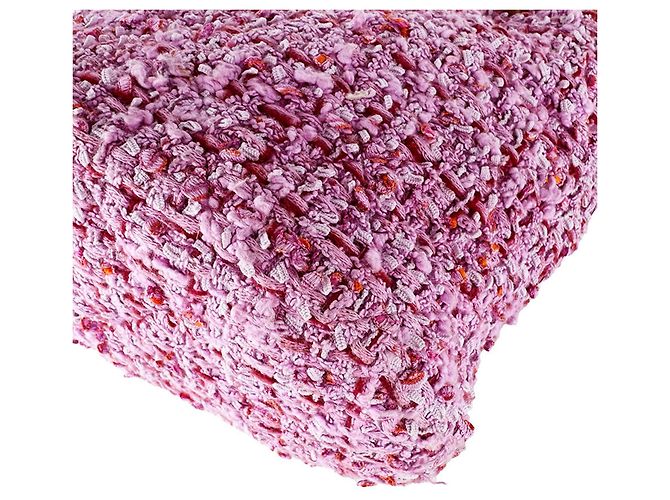 Borsa a tracolla Chanel in tweed rosa - vista 8
