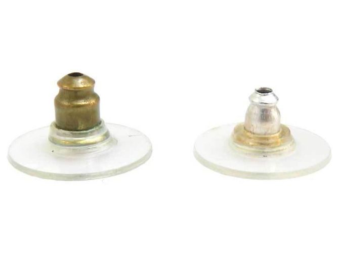 Boucles d'oreilles pendantes Chanel dorées et blanches - vue 13