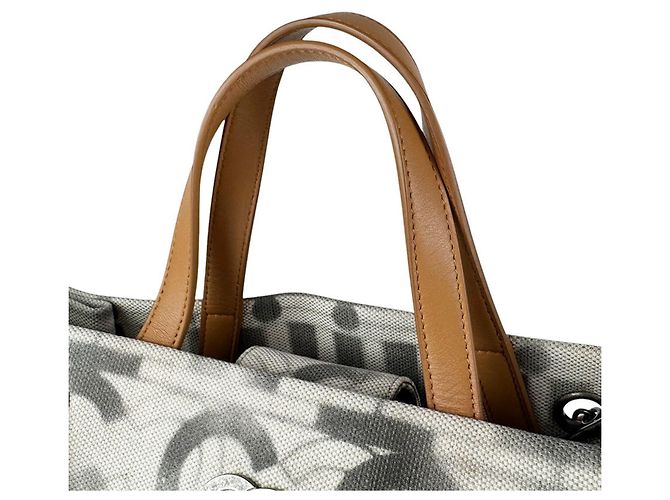 Borsa Chanel in tela e pelle Marrone Crudo - vista 10