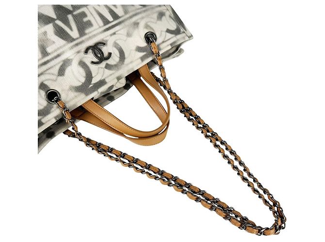 Borsa Chanel in tela e pelle Marrone Crudo - vista 11