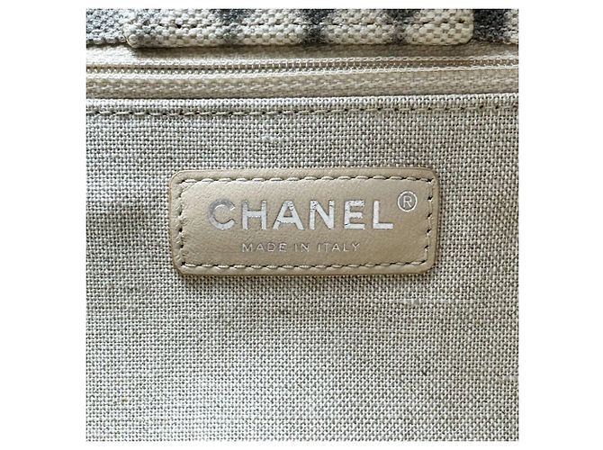 Borsa Chanel in tela e pelle Marrone Crudo - vista 13