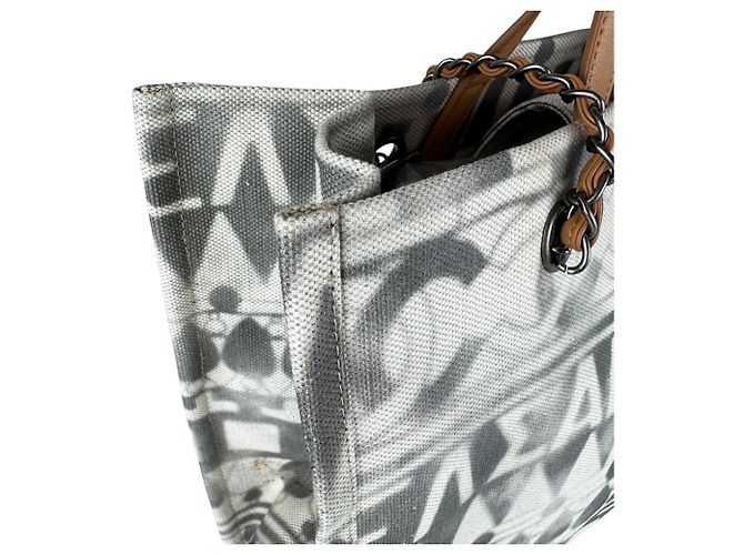 Borsa Chanel in tela e pelle Marrone Crudo - vista 7