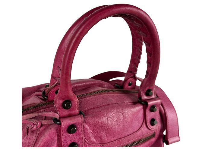 Borsa a mano Balenciaga in pelle rosa - vista 10