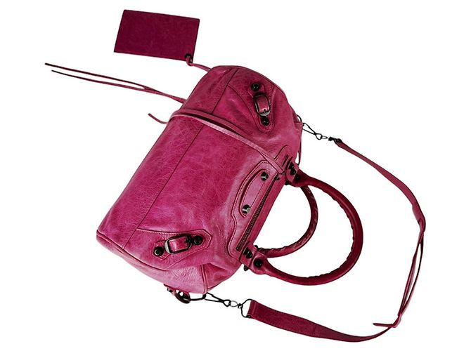 Borsa a mano Balenciaga in pelle rosa - vista 11