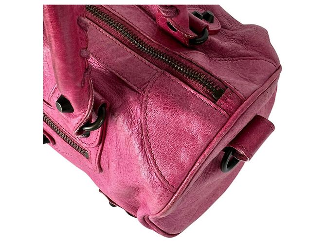 Borsa a mano Balenciaga in pelle rosa - vista 7