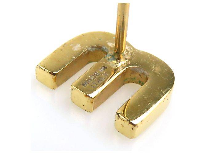 Pendientes de botón Miu Miu dorado y blanco - vista 7