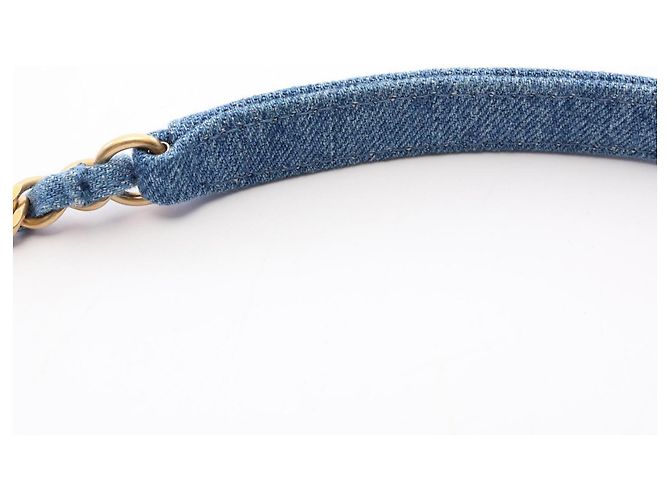 Chanel Matelassé Small Flap Schultertasche aus Denim Blau - Ansicht 9