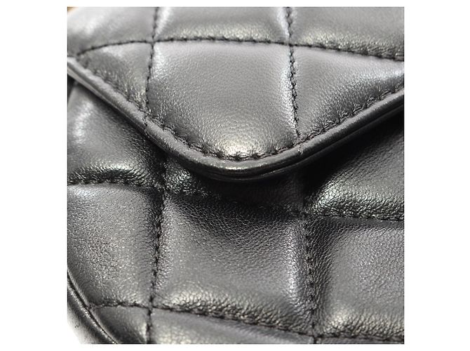 Sac à épaule Chanel en cuir Matelassé Noir - vue 8