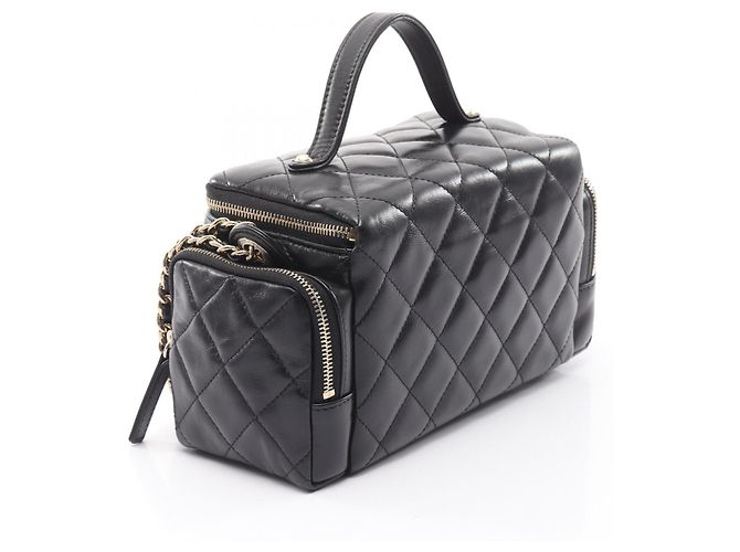 Chanel Matelassé Vanity Schultertasche Schwarz - Ansicht 2