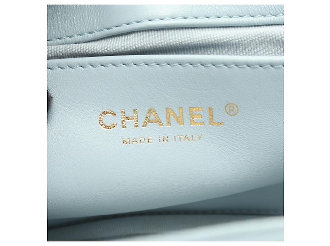 Borsa a tracolla Chanel Matelassé in pelle di agnello Blu - vista 4