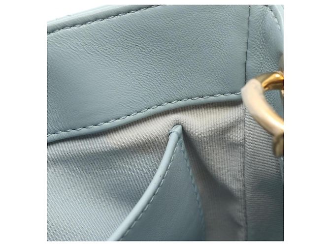 Borsa a tracolla Chanel Matelassé in pelle di agnello Blu - vista 9