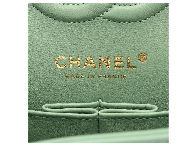 Bolsa de Ombro Chanel Matelassé Double Flap Verde - vista 4