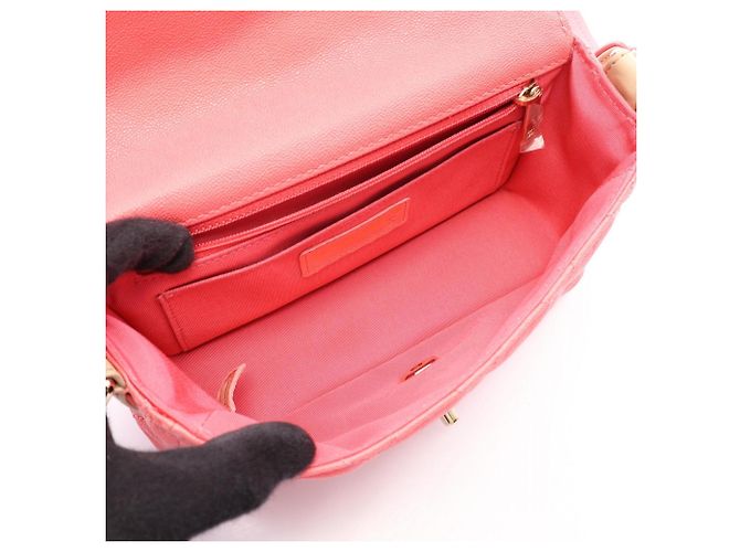 Bolsa de Ombro Chanel Matelassé Rosa Bege - vista 3