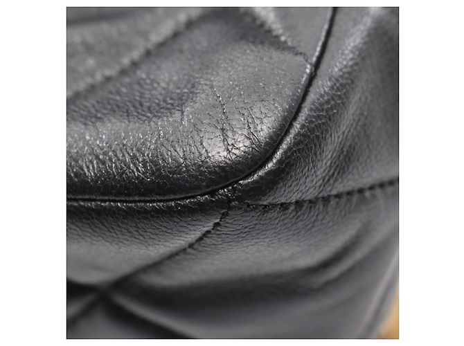 Borsa a tracolla Chanel Matelassé in pelle d'agnello nera Nero - vista 10