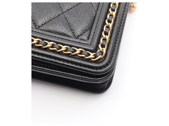 Borsa a tracolla Chanel Boy Matelassé Nero - vista 10