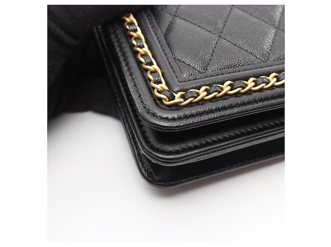 Borsa a tracolla Chanel Boy Matelassé Nero - vista 9