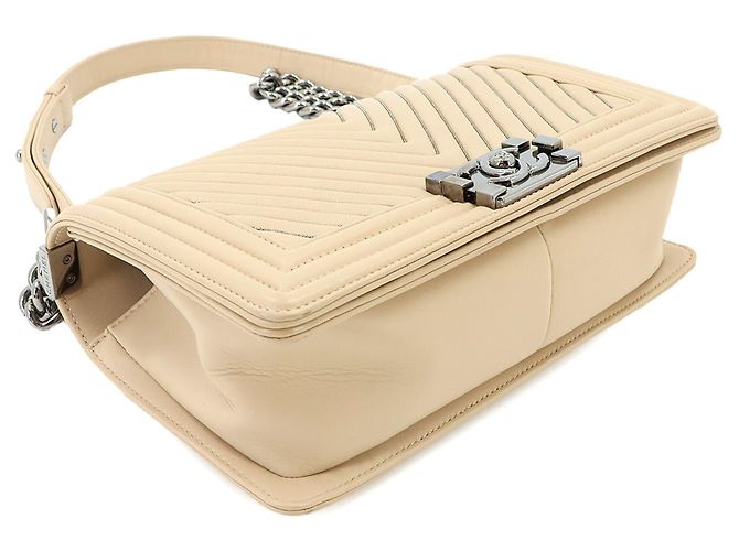 Borsa a tracolla Chanel Boy Chain Beige - vista 5