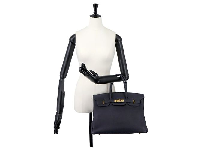 Hermès Borsa Hermes Birkin 35 Togo in Blue Indigo - vista 10