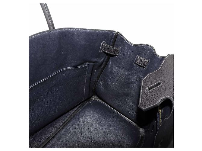 Hermès Borsa Hermes Birkin 35 Togo in Blue Indigo - vista 7