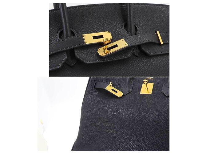 Hermès Borsa Hermes Birkin 35 Togo in Blue Indigo - vista 9