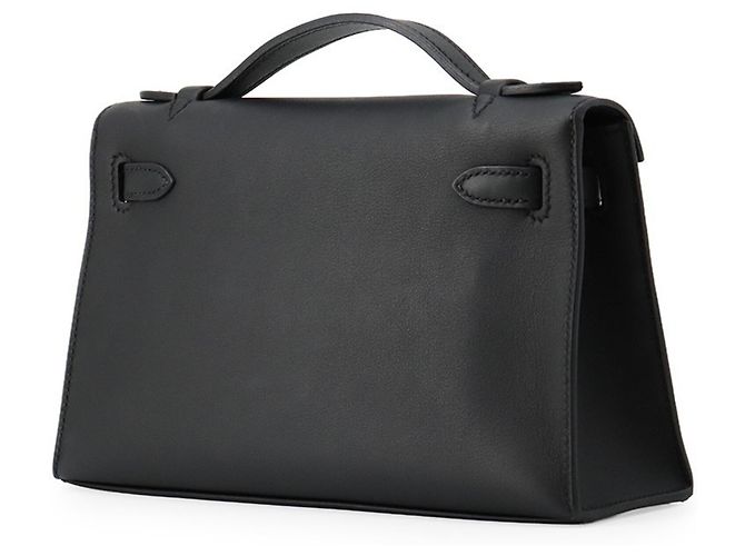 Hermès Borsa a mano Pochette Kelly Hermes in pelle Swift nera Nero - vista 2