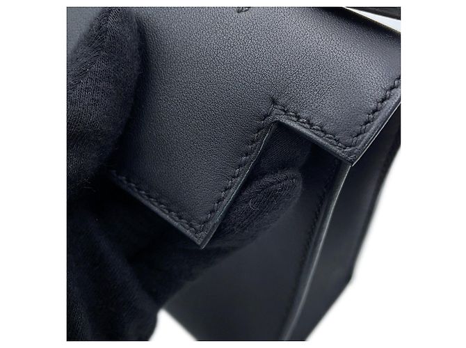Hermès Borsa a mano Pochette Kelly Hermes in pelle Swift nera Nero - vista 8