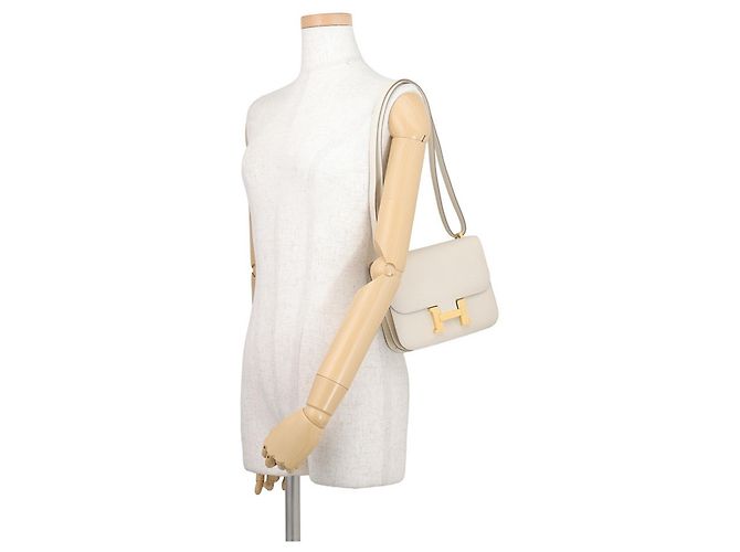 Hermès Hermes Mini Constance 3 Miroir Craie Schultertasche Weiß - Ansicht 4